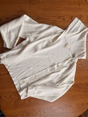 Ribbed Cream Cardigan